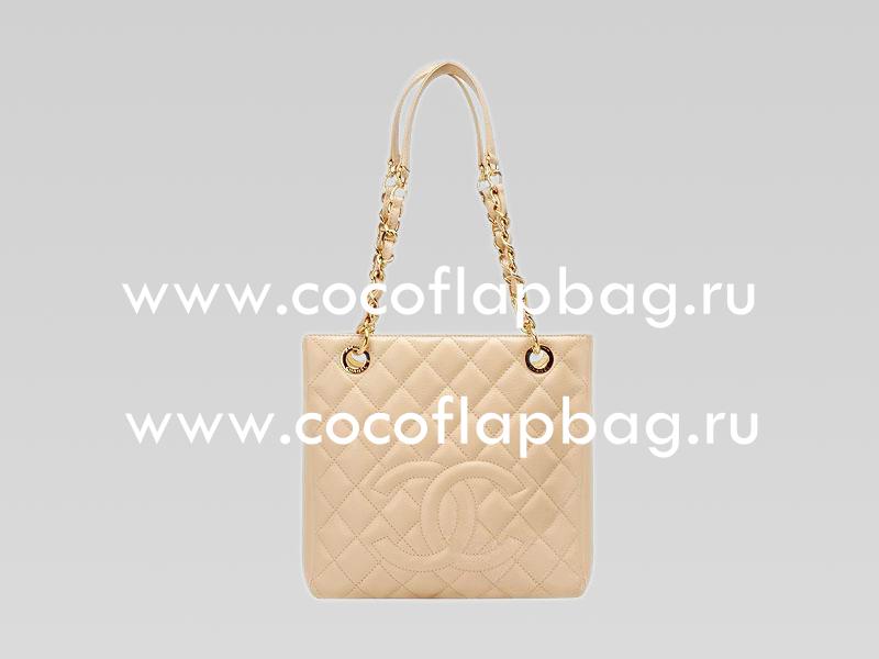 Chanel Caviar Leather Classic CC Tote Shopper Bag Beige A20993