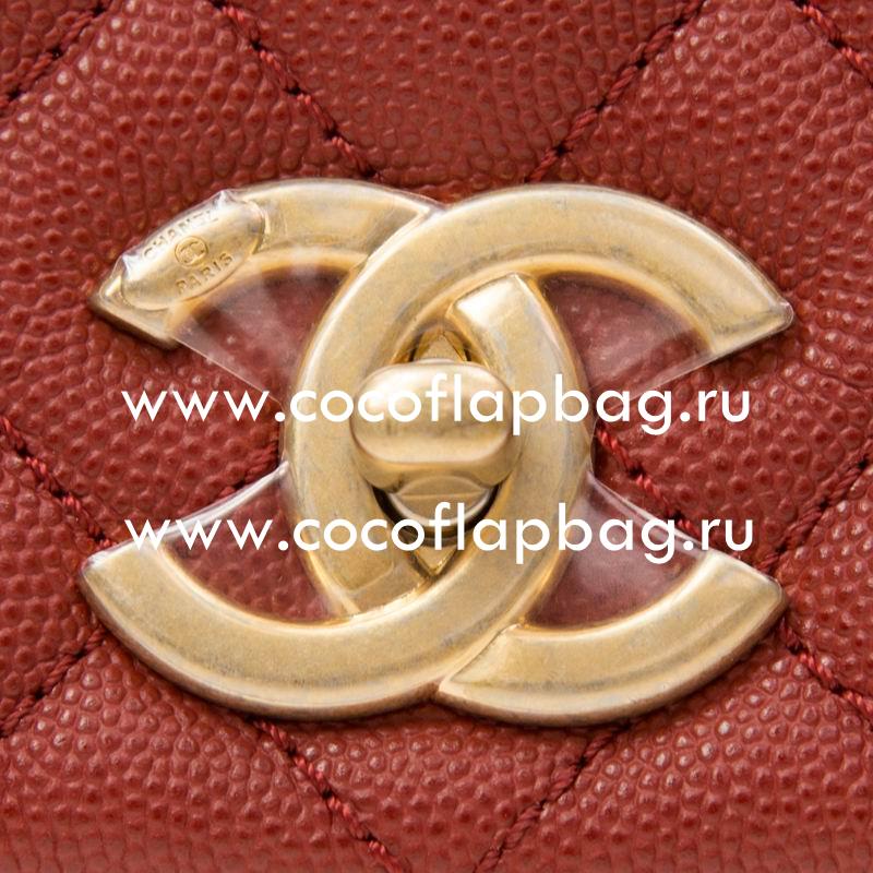 Chanel Coco Handle Anti-Gold Hardware Dark Red A92991CREDLI