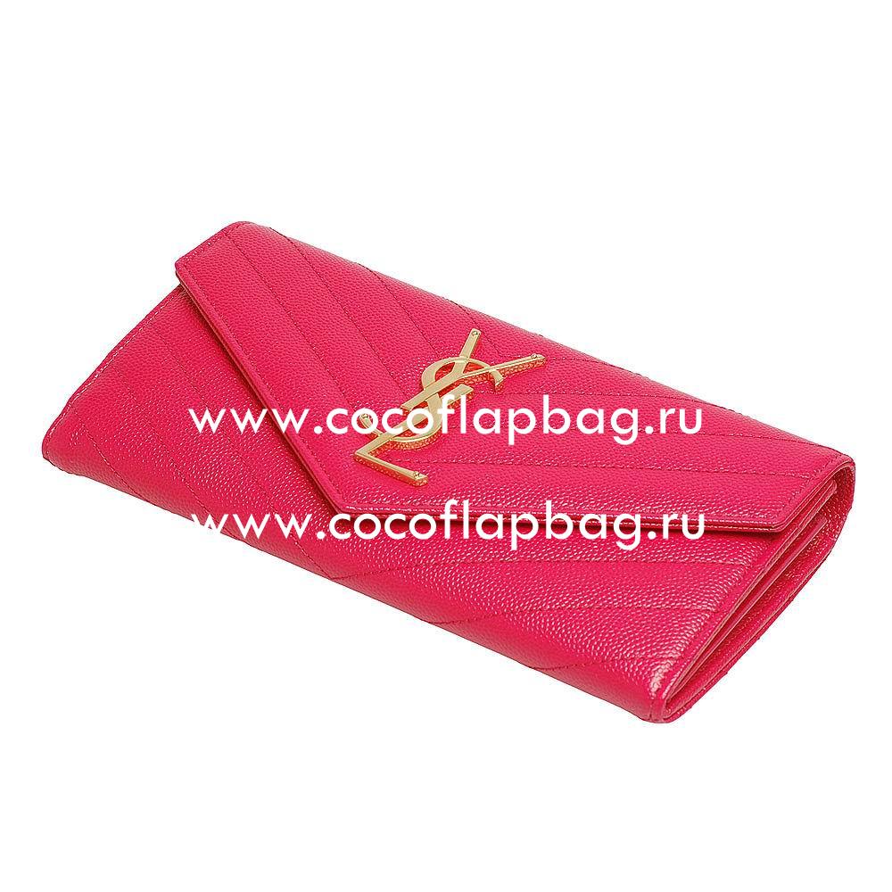 YSL Monogram Caviar Calfskin Wallets In Red YSL5754181