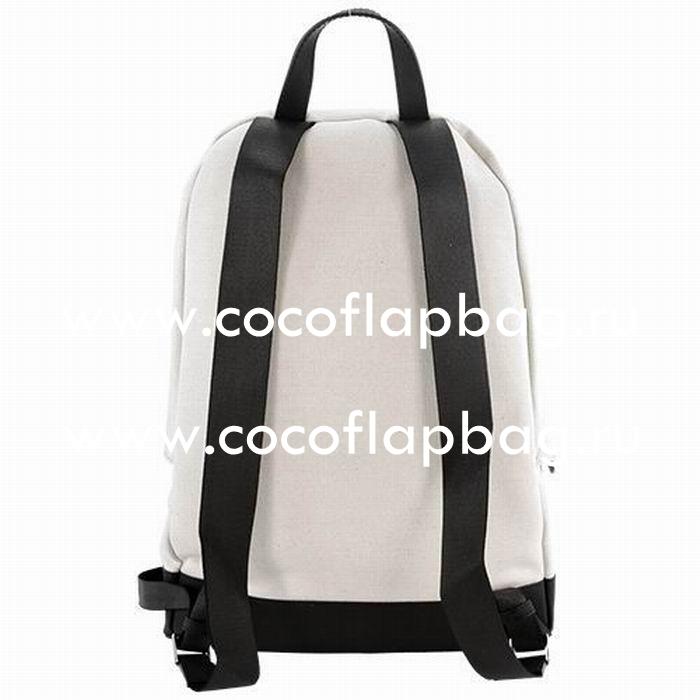 Balenciaga Navy Canvas Zipper Backpack Beige Black B6112208