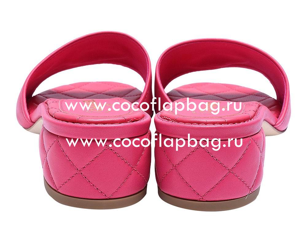 Chanel CC Logo Lambskin Sandle Peach Red G31461