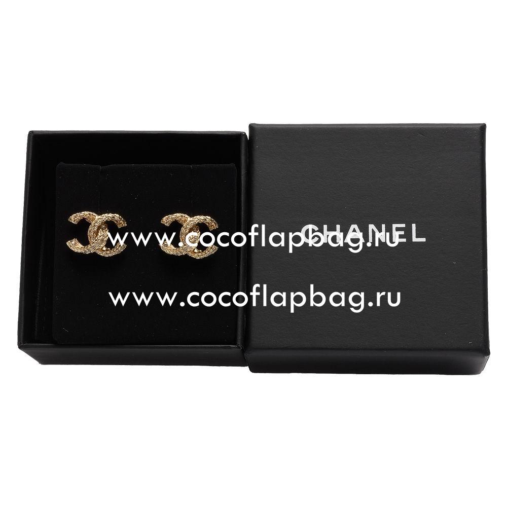 Chanel CC Logo Metal/Crystal Earring Gold FC427443