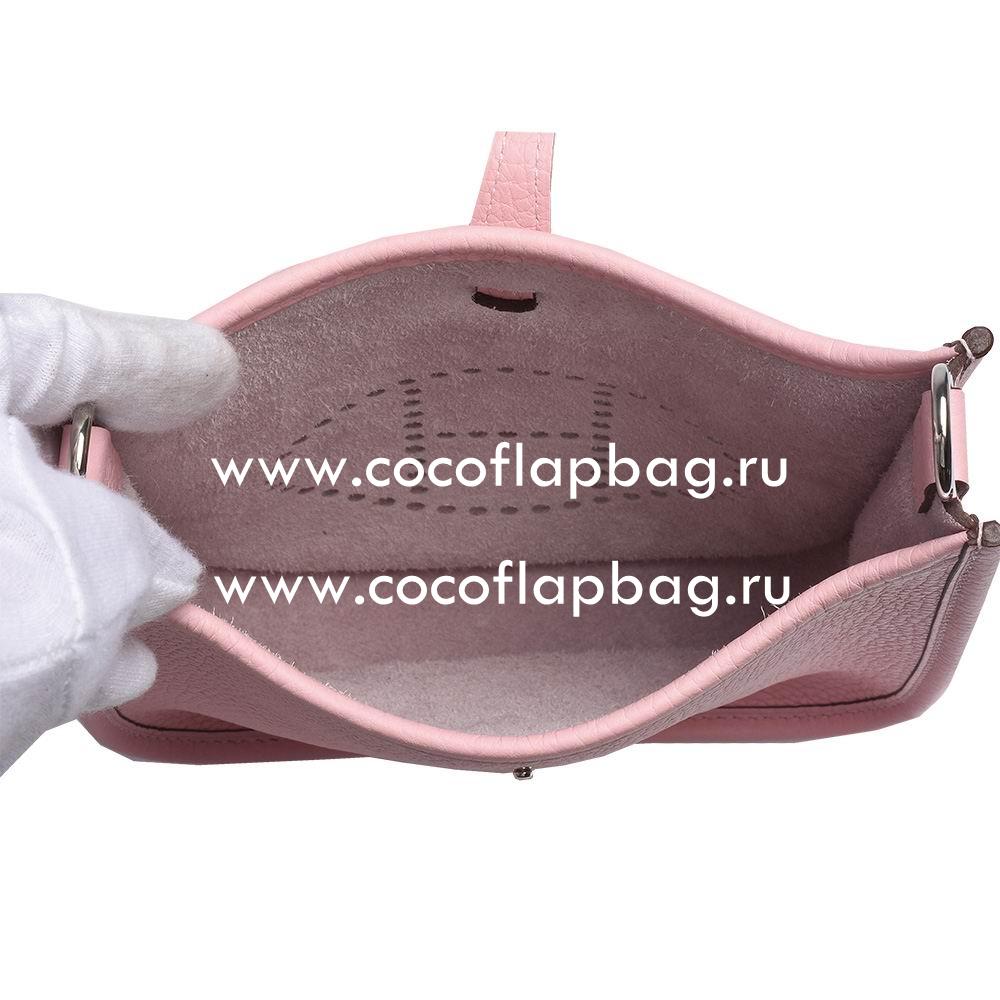 Hermes Garden Evelyne TPM Caviar Calfskin Cavity H Mini Shoulder bag Pink Red H7041903