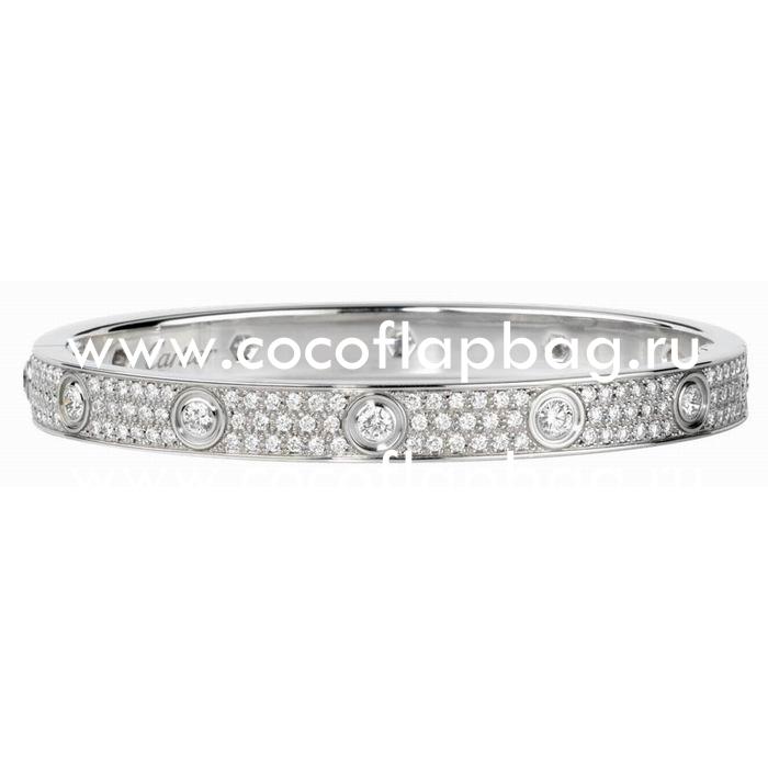 Cartier Love Diamond-Paved 18K White Gold Bracelet CR7082404