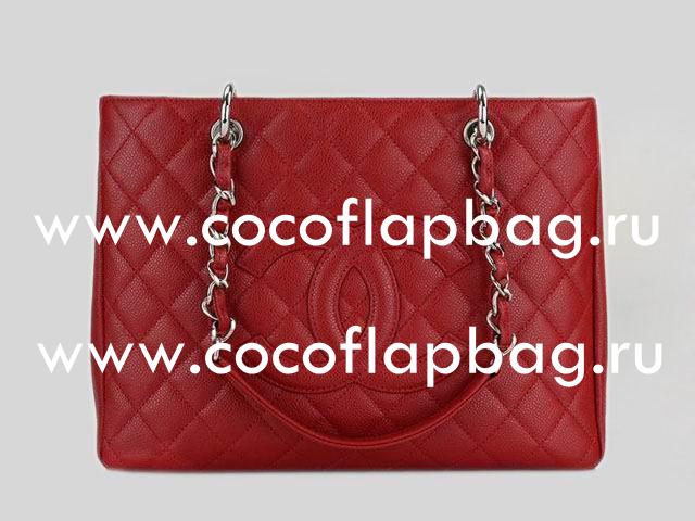 Chanel Classic Caviar Leather Grand Shopper Tote Bag Red A20995-81665