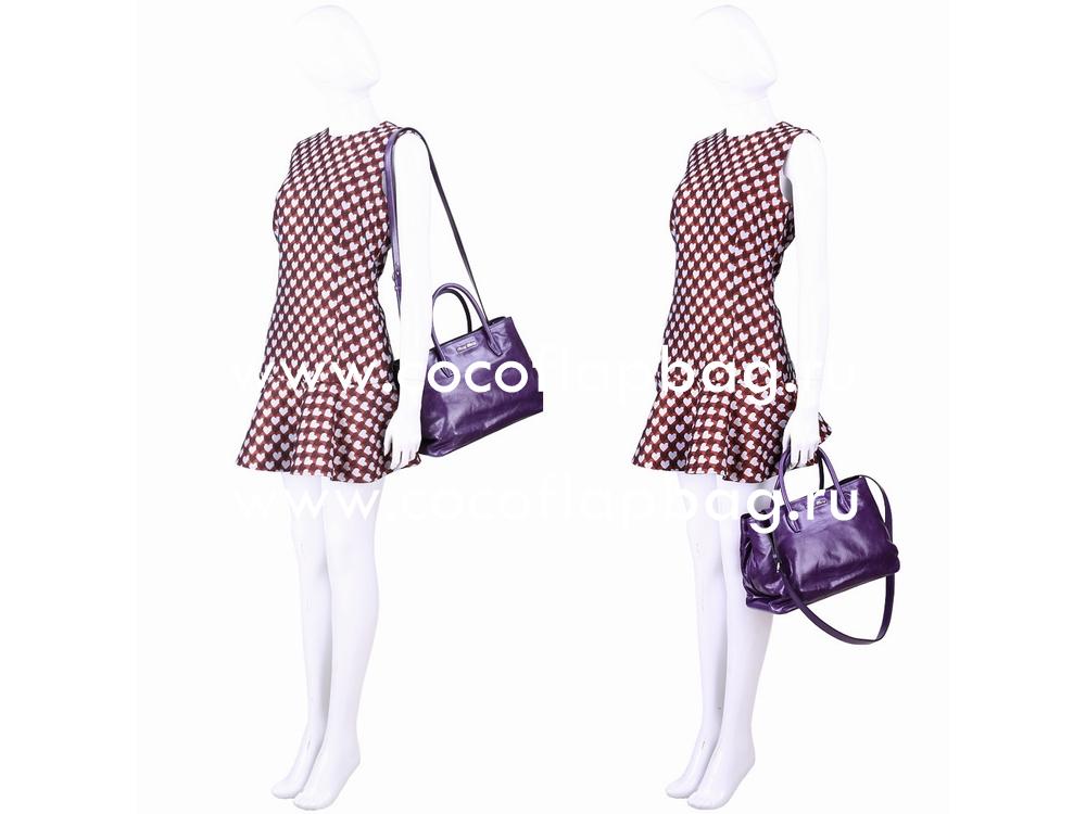 Miu Miu Vitello Shine Calfskin Handbag In Purple RN1015