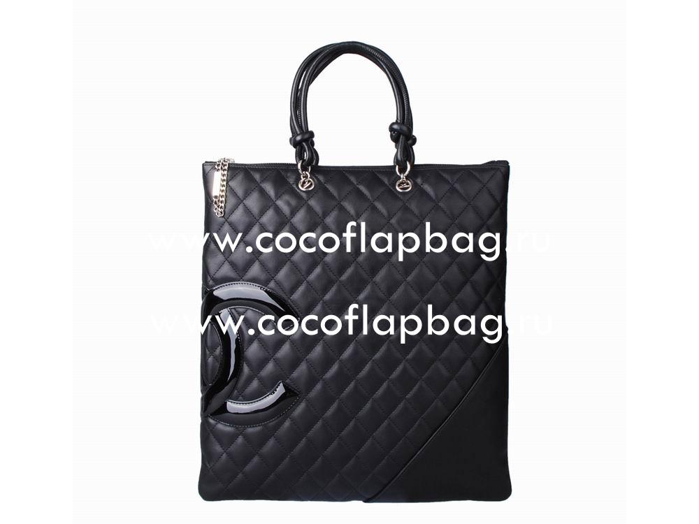 Chanel Lambskin Cambon Tote Bag Black(Black CC) A28126C