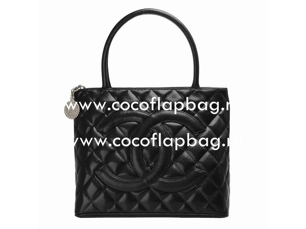 Chanel Caviar Medallion Bag Black Gold Hareware A1804BLKS