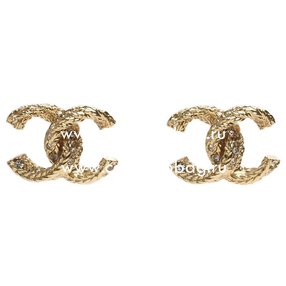 Chanel CC Logo Metal/Crystal Earring Gold FC427443