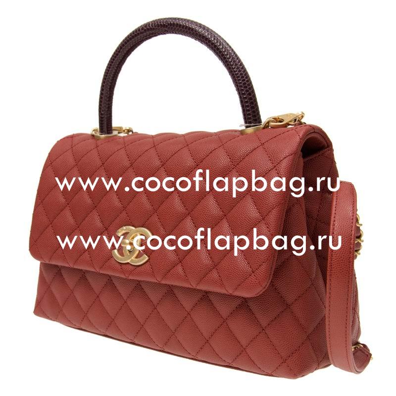 Chanel Coco Handle Anti-Gold Hardware Dark Red A92991CREDLI