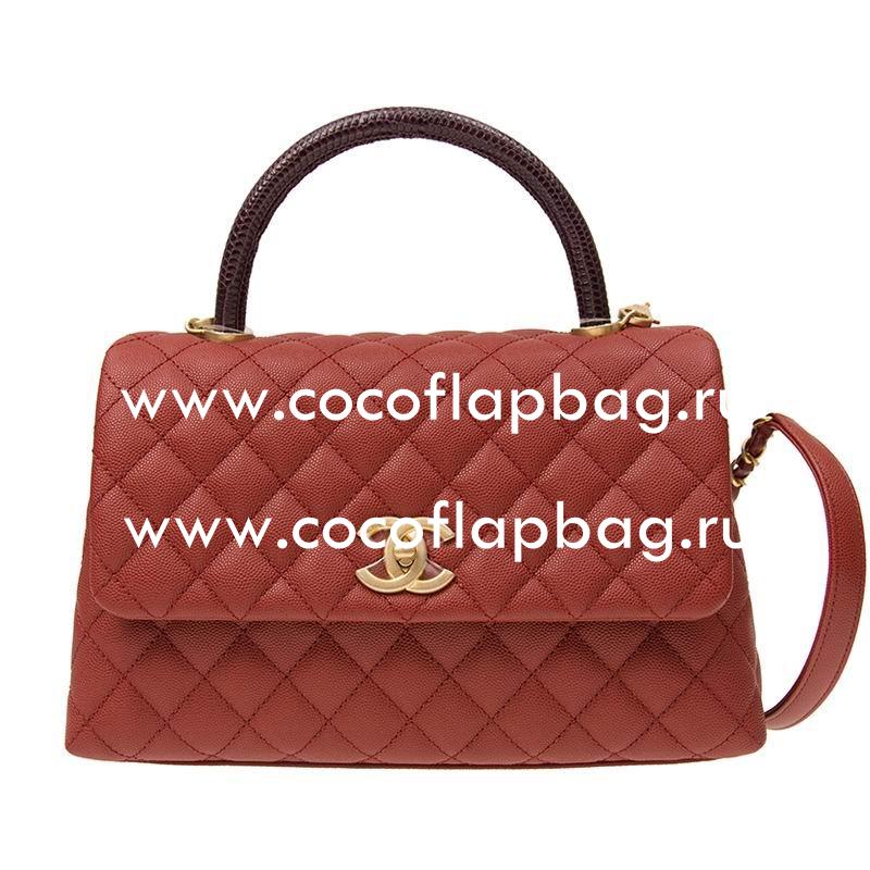 Chanel Coco Handle Anti-Gold Hardware Dark Red A92991CREDLI