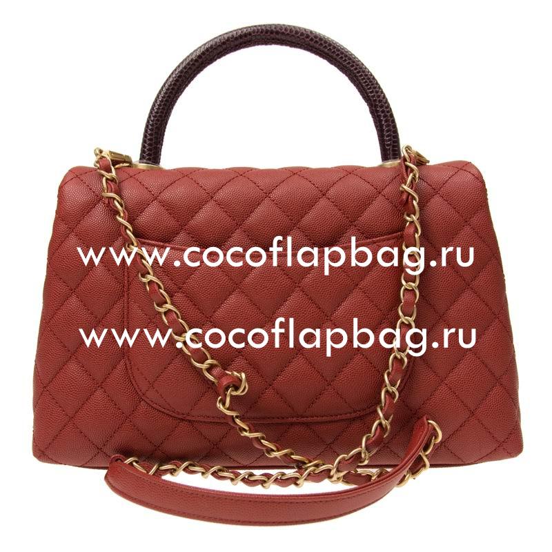 Chanel Coco Handle Anti-Gold Hardware Dark Red A92991CREDLI