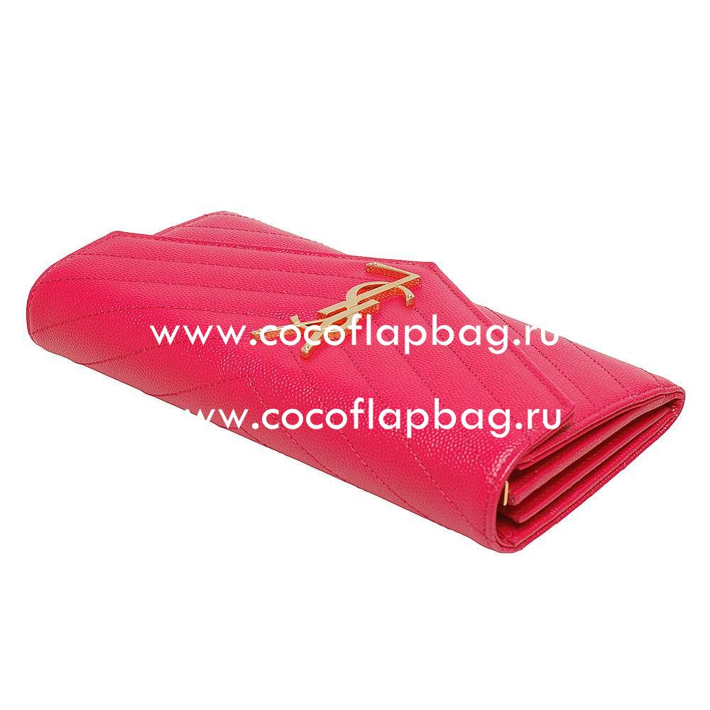 YSL Monogram Caviar Calfskin Wallets In Red YSL5754181