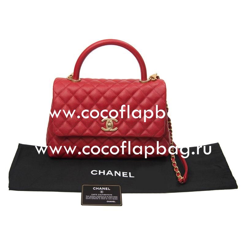 Chanel Coco Handle Brass Gold Hardware In Red A92991CREDGP
