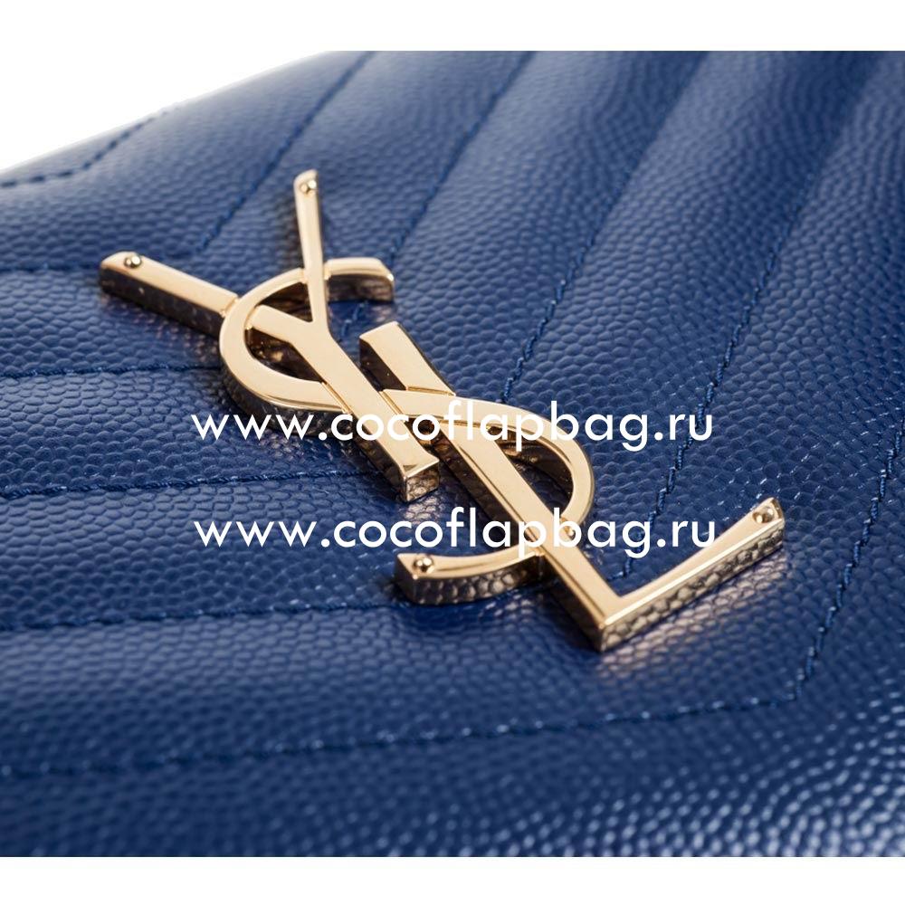 YSL Saint Laurent Calfskin HandBag In Blue YSL5780106