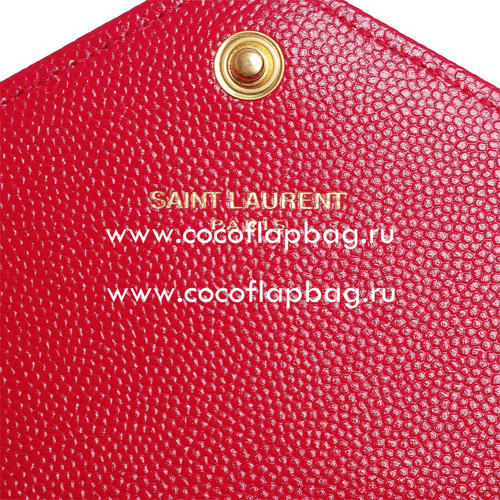 YSL Monogram Caviar Calfskin Wallets In Red YSL5754181