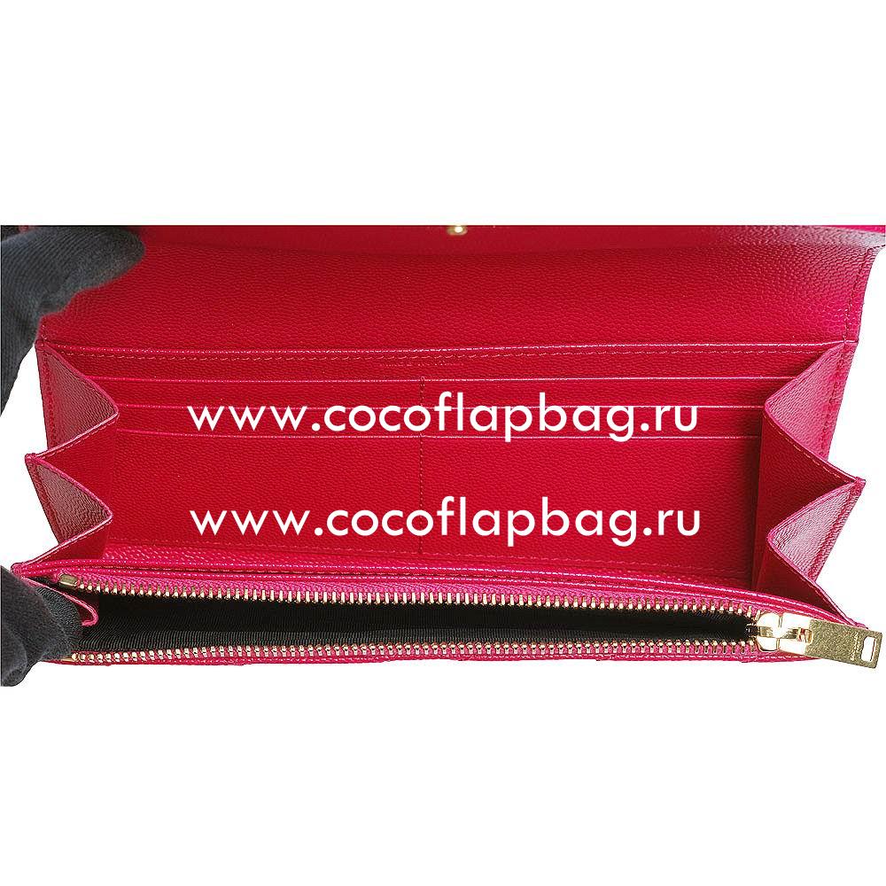 YSL Monogram Caviar Calfskin Wallets In Red YSL5754181