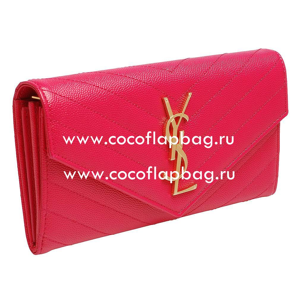 YSL Monogram Caviar Calfskin Wallets In Red YSL5754181
