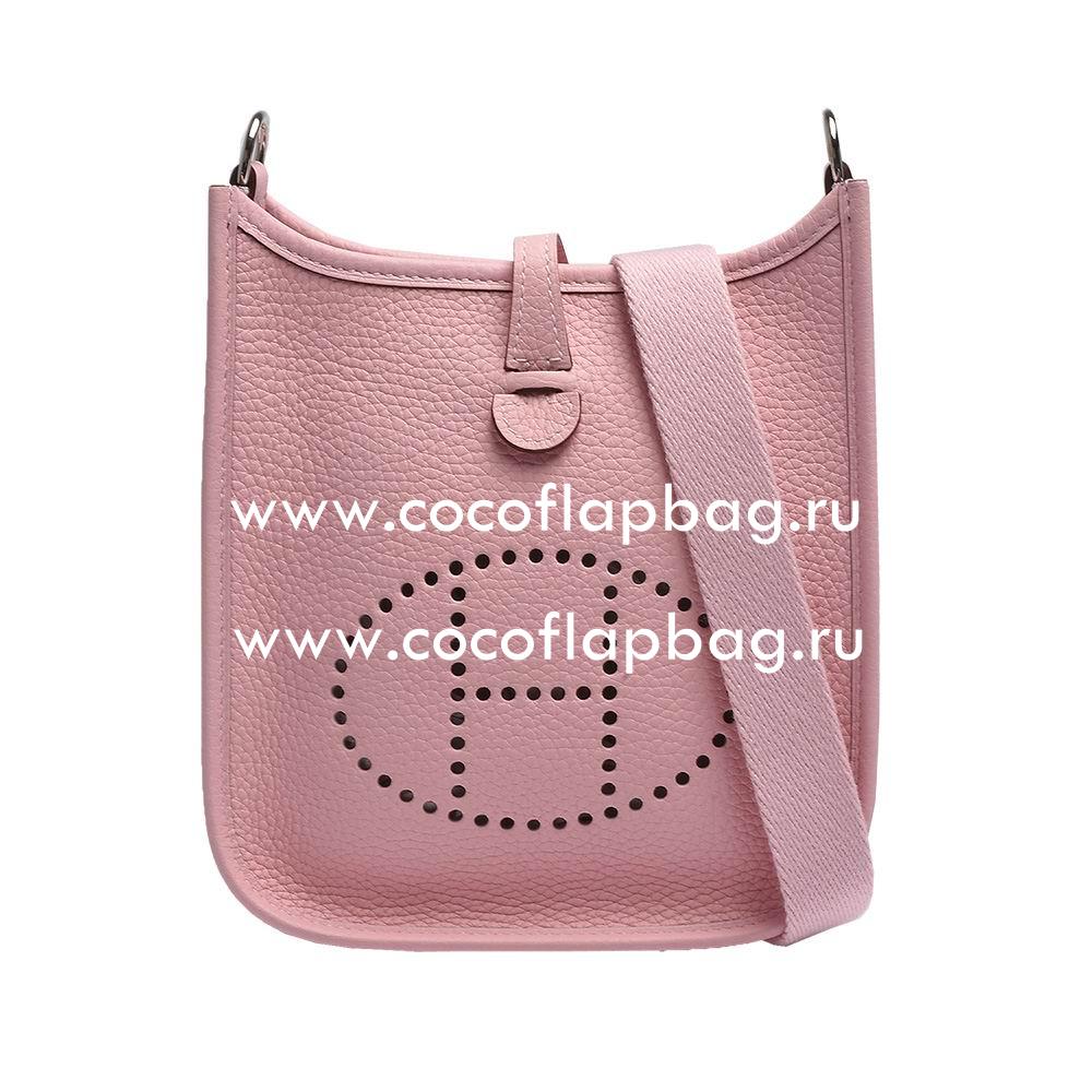 Hermes Garden Evelyne TPM Caviar Calfskin Cavity H Mini Shoulder bag Pink Red H7041903