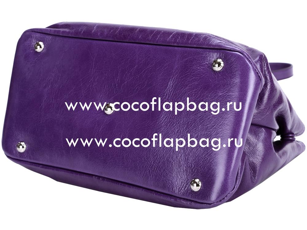 Miu Miu Vitello Shine Calfskin Handbag In Purple RN1015