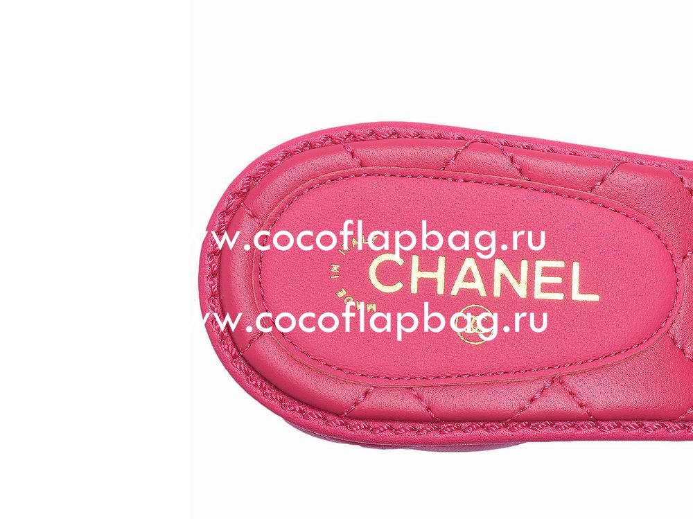 Chanel CC Logo Lambskin Sandle Peach Red G31461