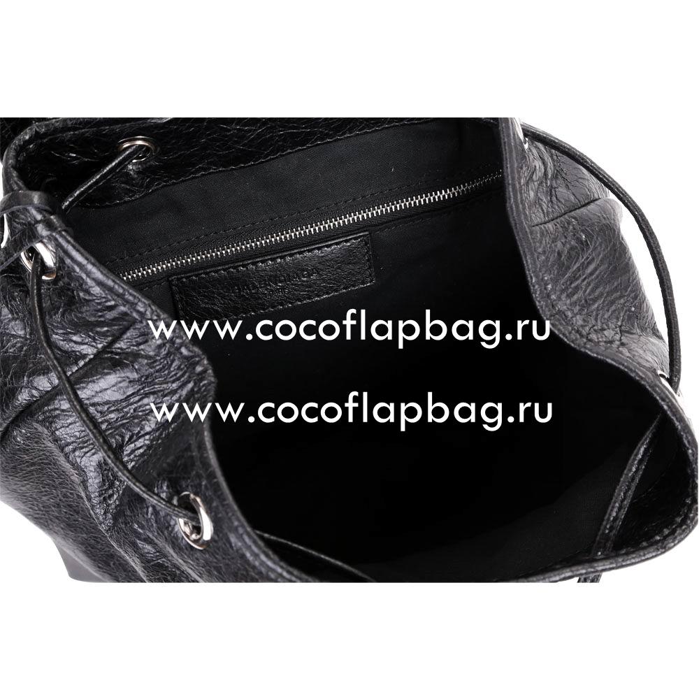 Balenciaga Traveller Giant Silvery Button Sheepskin Motorcycle Backpack Black B7031505