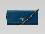 2013 Prada Spring&Summer Cowhide Cluch In Bluebottle P415873