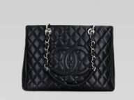 Chanel Caviar Leather Grand Shopper Bag In Black(Silver) A50995-S