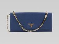 2013 Prada Spring&Summer Cowhide Leather Cluch In Blue P415875