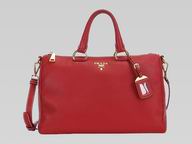 2013 Prada Tessuto Vitello Daino Calfskin Handbag In Red P394731