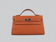 HERMES KELLY 22 CALFSKIN CLUTCH BAG ORANGE H8008F