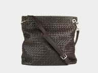 BOTTEGA VENETA Lambskin Woven Corssbody Bag Coffee 90022