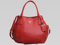 2013 Prada Tessuto Vitello Daino Cowhide Shouldbag In Red B2343M