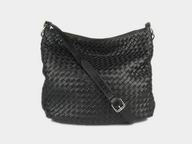 BOTTEGA VENETA LAMB WOVEN LEATHER SHOULDER BAG IN BLACK 80020