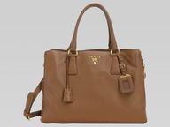 2013 Prada Saffiano Cervo Leather Tote Bag In Brown P394730