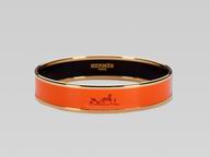 Hermes Medium Precious Metal Bracelet Orange&Gold HE05966