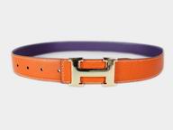 HERMES CALFSKIN LEATHER BELT IN ORANGE H8920