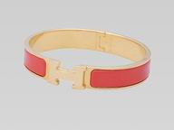 Hermes Click H Logo Enamelled Bracelet Rose Pink& Gold HE58477
