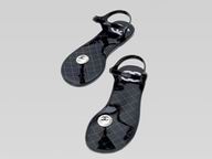 CHANEL 2010 DOUBLE C PEARL SANDAL IN BLACK 26714