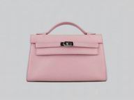 HERMES KELLY 22 CALFSKIN CLUTCH BAG IN PINK H8008M