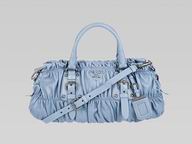 Prada Nappa Lambskin Leather Gaufre Bag Water Blue P430050