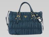 Prada Gaufre Lambskin&Nylon SHouder/Handbag In Blue P344831