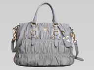 Prada Nappa Gaufre Lambskin SHouder/Handbag In Grey P309244