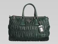 Prada Nappa Gaufre Classic embossed Shopping Bag In Green P427174