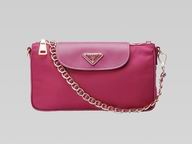 2013 Prada Triangle Logo Plate Cluch Bag In Fuchsia P422143