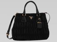 Prada Classic Gaufre Nylon SHouder/Handbag In Black P321158
