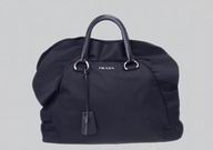 PRADA Nylon Ruffled Handbag In Nappa-Nero BL0542