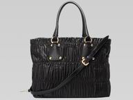 Prada Nappa Gaufre Lambskin Shopping Tote Bag In Black P369090