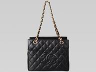 Chanel Caviar Leather Classic CC Shoulder Bag In Black A20985