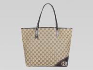Gucci Cruise Large Tote Bag With Coffee Leather Trim 169945-9463